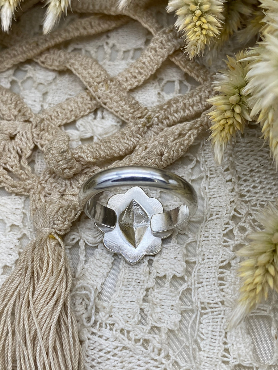 Silver Diamond Ring (size 10)
