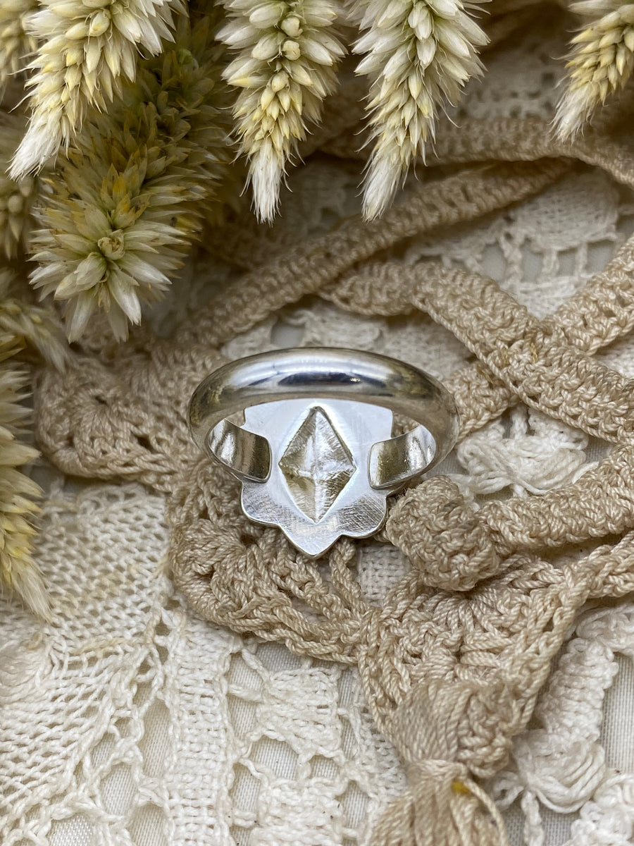 Silver Diamond Ring (size 7 1/2)